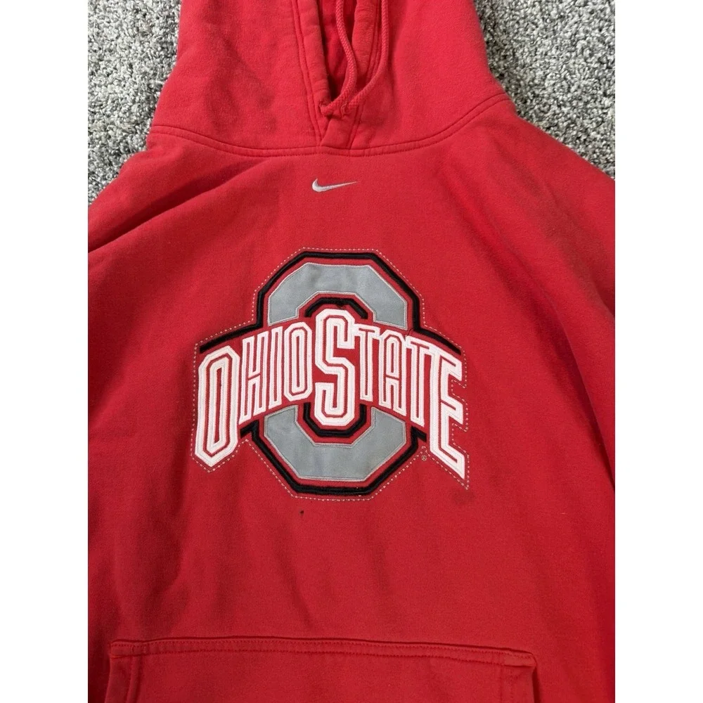 Vintage Y2K Ohio State Buckeyes Nike Therma-Fit Hoodie Men's Size XXL Red